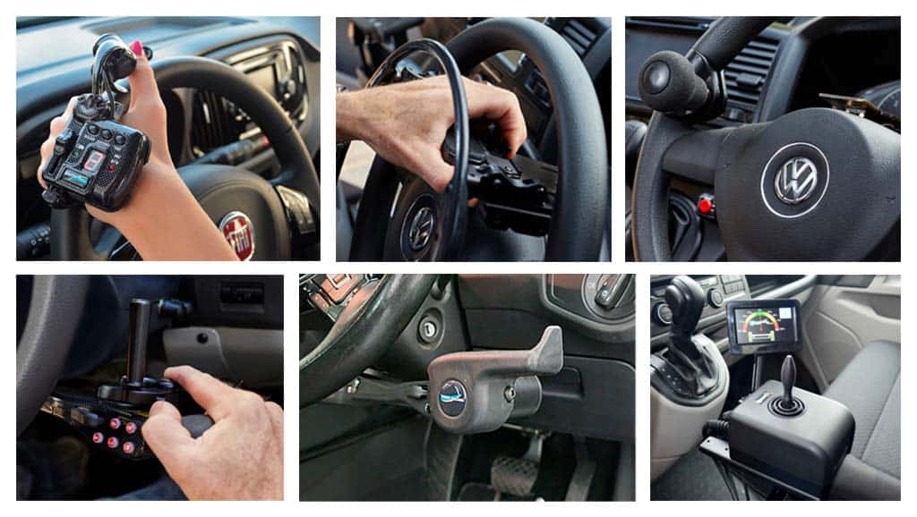 Image with 6 different types of hand controls in a tiled effect