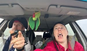 Chris and Jazz with Fadiel Satellite Accelerator in Car