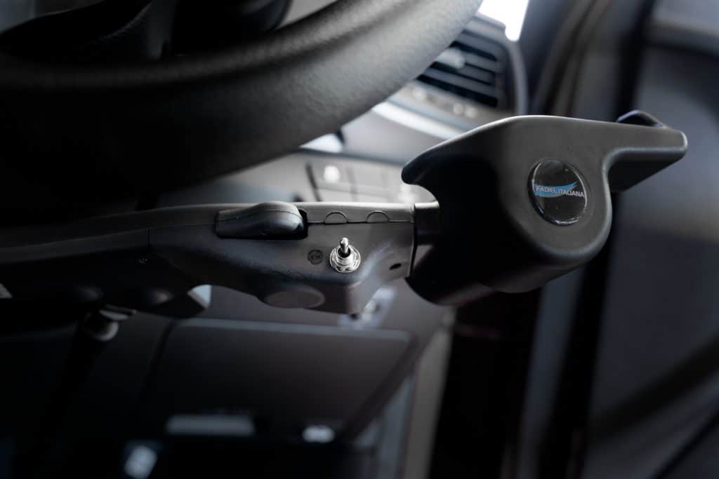 View of Ergonomic Radial Accelerator in a car