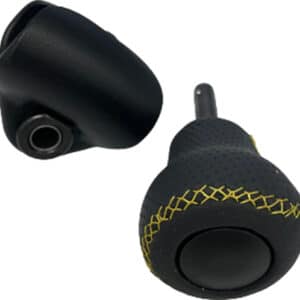 Spinner Knob - Leather with YELLOW stitch